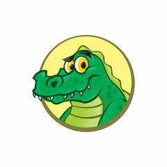 Cute alligator in cartoon style.