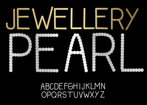 Pearl jewelry tech font