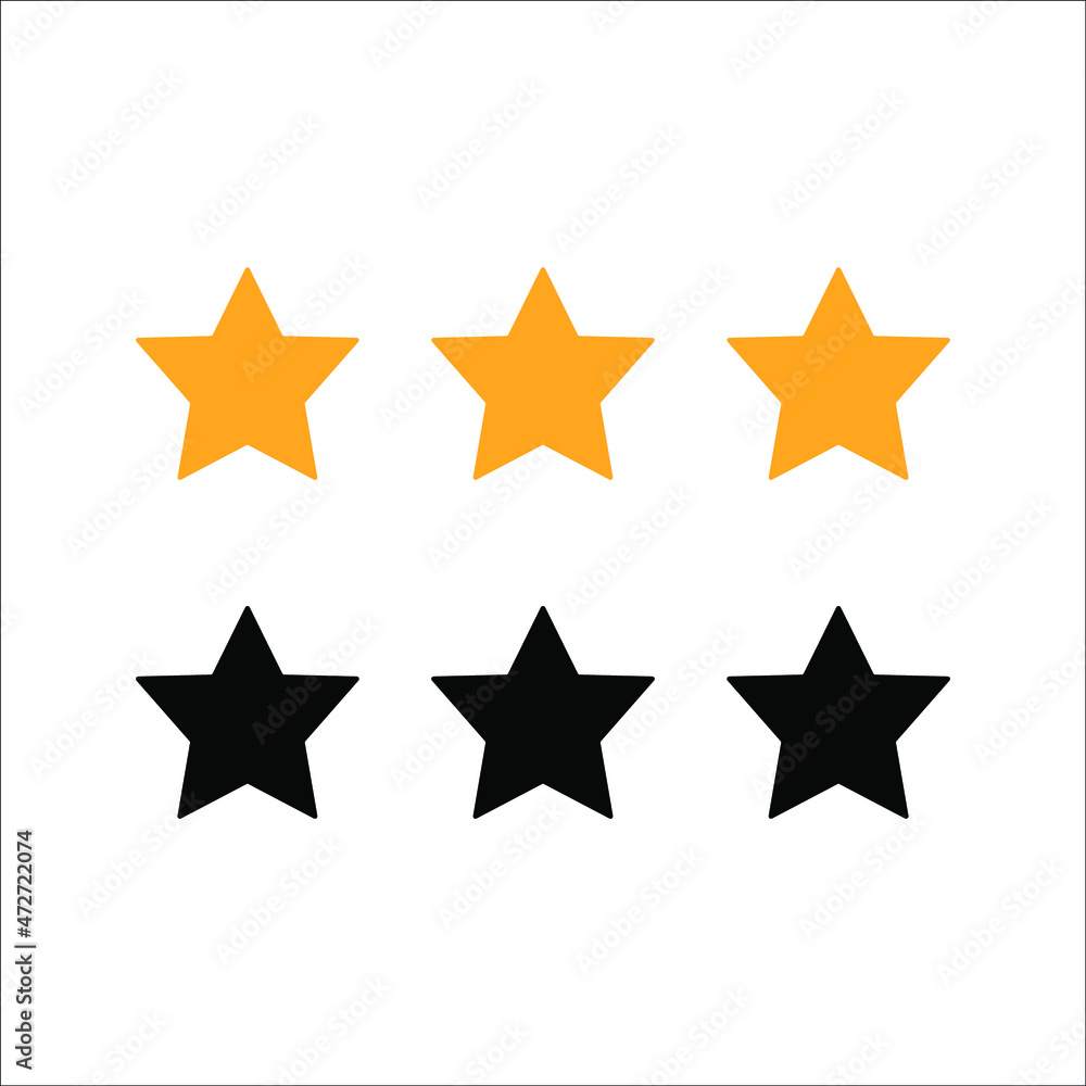 Wall mural stars rating icon, four golden star rating illustration vector isolated on blank background