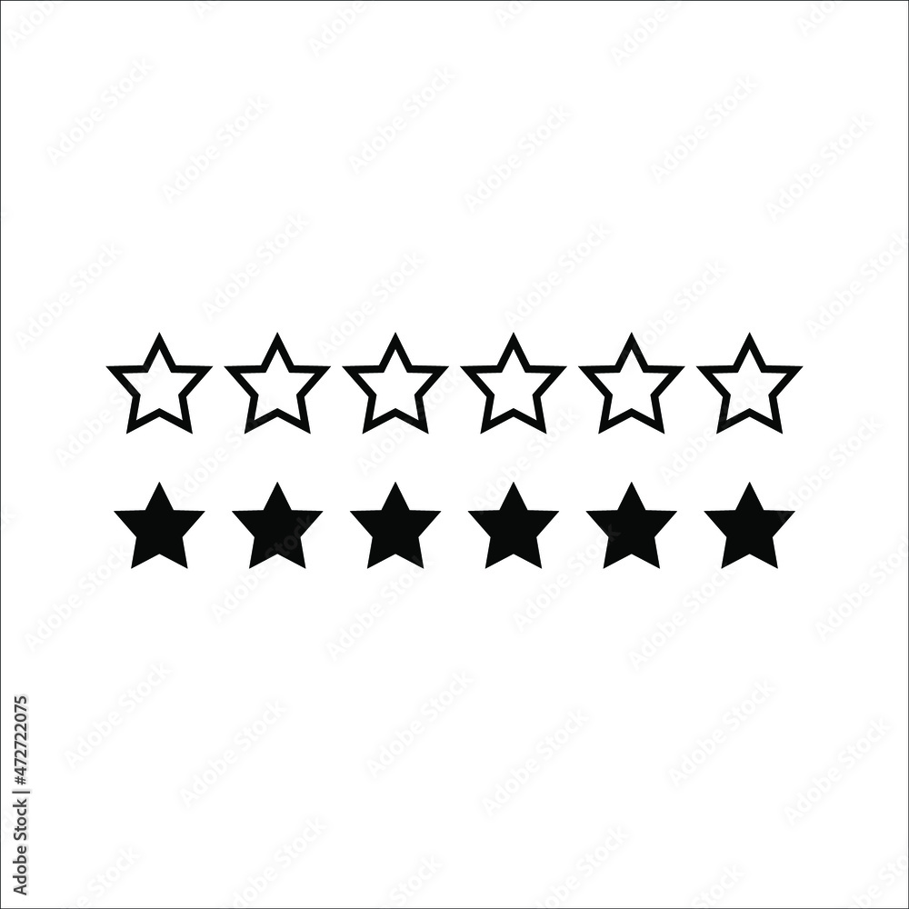 Wall mural stars rating icon, four golden star rating illustration vector isolated on blank background