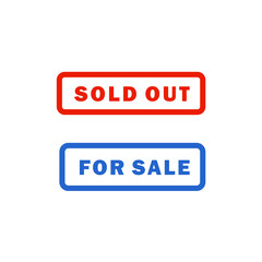 sold out for sale stamp sticker emblem logo design