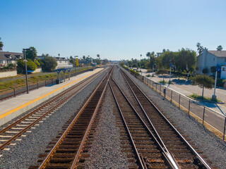 Fototapeta na wymiar Commuter Rail in Oceanside California 