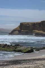 Wild and windy view from Playa Yumaque at Paracas National Reserve 