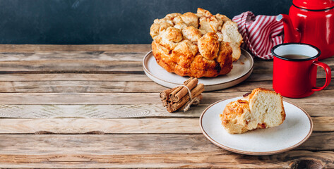 Sweet pull apart monkey bread with orange and cranberry