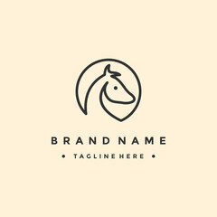 Vector linear icons and logo design elements - horse vector