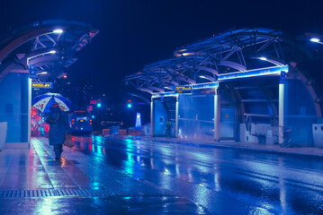 Street, night and rain