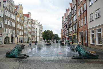 Gdansk, Poland - September 19, 2021: Four Quarters Fountain