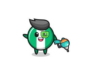 Obraz premium nigeria flag cartoon as future warrior mascot.