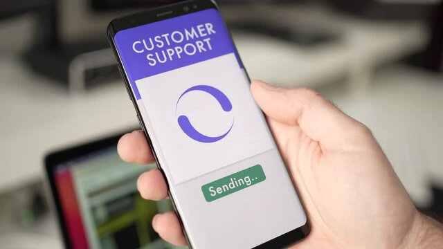 Sending a Customer Support Message On a Mobile Smart Phone
