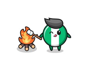 nigeria flag character is burning marshmallow.