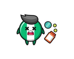 Obraz premium illustration of overdose nigeria flag character