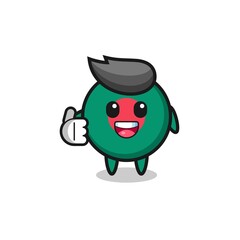 bangladesh flag mascot doing thumbs up gesture.