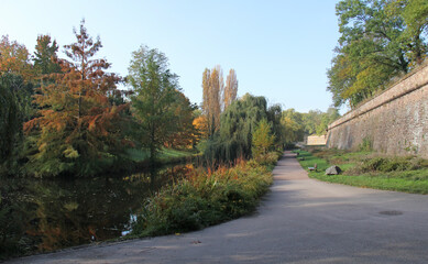 Park of the citadel located in Strasbourg Alsace France