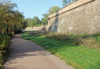 Park of the citadel located in Strasbourg Alsace France