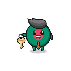 cute bangladesh flag as a real estate agent mascot.
