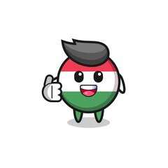 Fototapeta premium hungary flag mascot doing thumbs up gesture.