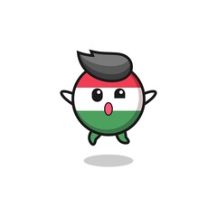 hungary flag character is jumping gesture.