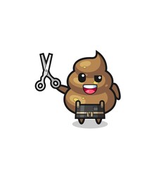 poop character as barbershop mascot
