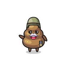 Fototapeta premium cute poop as veteran cartoon