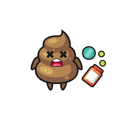 illustration of overdose poop character