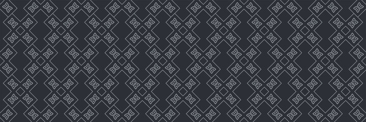 Background image with simple geometric ornament on gray background for your design projects, seamless pattern, wallpaper textures with flat design. Vector illustration