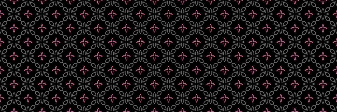 Trendy background image with ethnic ornament on black background for your design projects, seamless pattern, wallpaper textures with flat design. Vector illustration