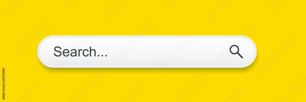 Poster search bar on yellow background ui template - vector