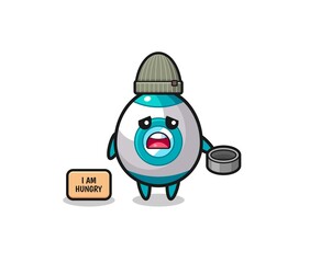 Fototapeta premium cute rocket beggar cartoon character