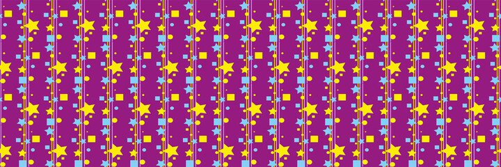 Beautiful background pattern with bright decorative ornaments on a purple background for your design projects, seamless pattern, wallpaper textures with flat design. Vector illustration