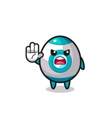 rocket character doing stop gesture