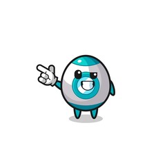 rocket mascot pointing top left