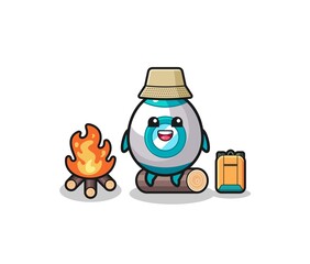 Fototapeta premium camping illustration of the rocket cartoon