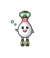 the bowling pin diver cartoon character
