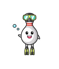 the bowling pin diver cartoon character