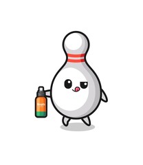 cute bowling pin holding mosquito repellent