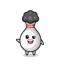 bowling pin character as the afro boy