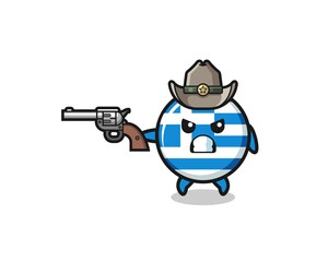 the greece cowboy shooting with a gun