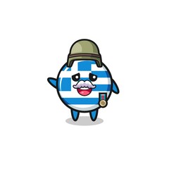 cute greece as veteran cartoon