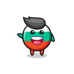 happy bulgaria flag cute mascot character