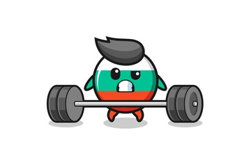 cartoon of bulgaria flag lifting a barbell