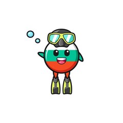the bulgaria flag diver cartoon character