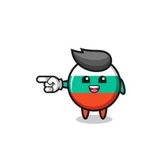 bulgaria flag cartoon with pointing left gesture