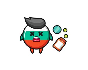 illustration of overdose bulgaria flag character