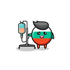 Fototapeta premium cute bulgaria flag character standing with infusion pole
