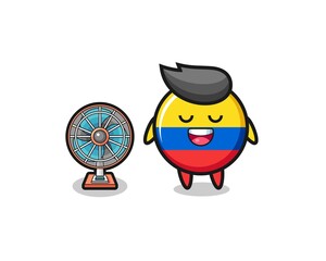 Obraz premium cute colombia flag is standing in front of the fan