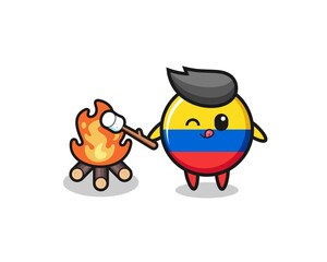 colombia flag character is burning