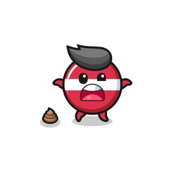 latvia flag earth surprised to meet poop