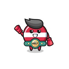 latvia flag boxer mascot character