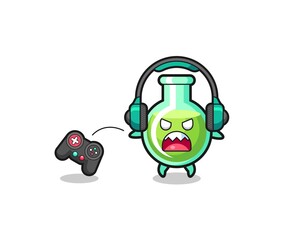 Obraz premium lab beakers gamer mascot is angry