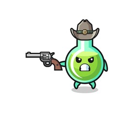 the lab beakers cowboy shooting with a gun